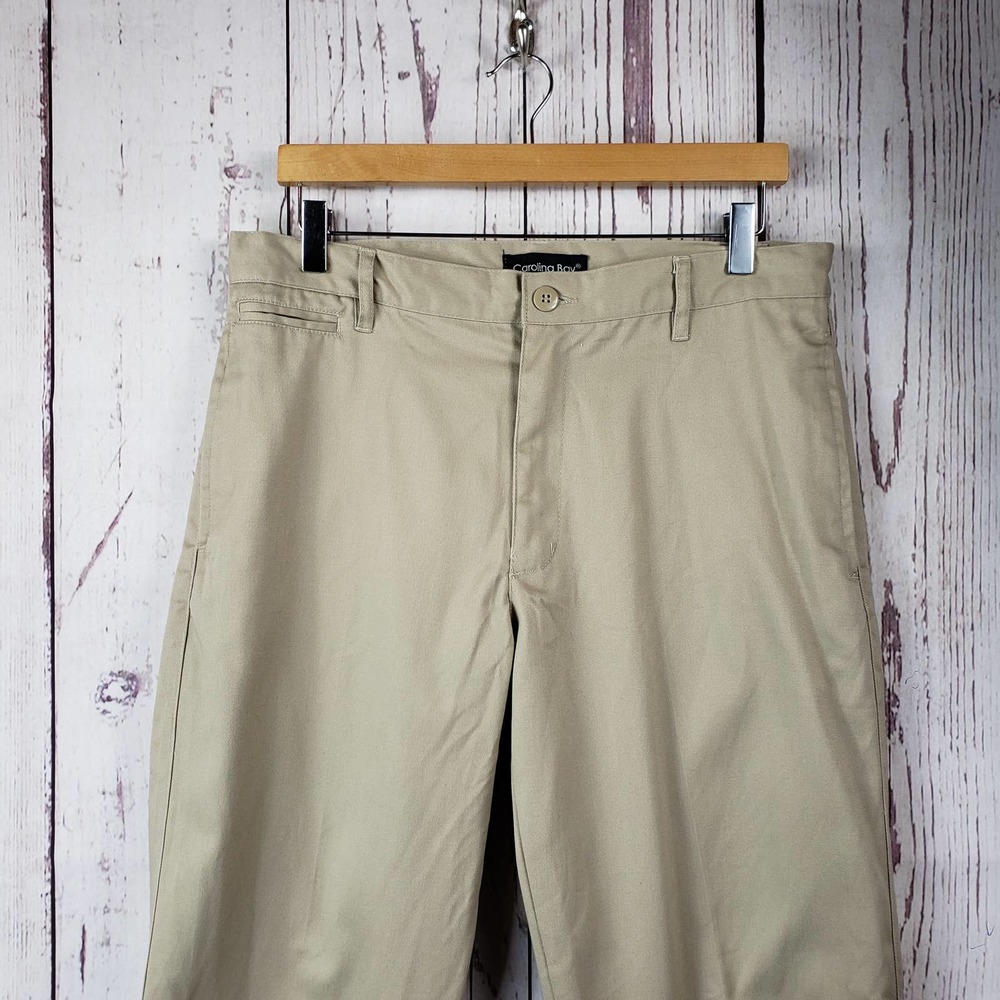 Carolina Bay Casual Pants Mens Size 34Wx30L Flat Front Straight Leg Beige